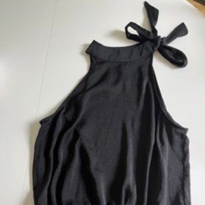 Black, Tie-Neck Tank Top